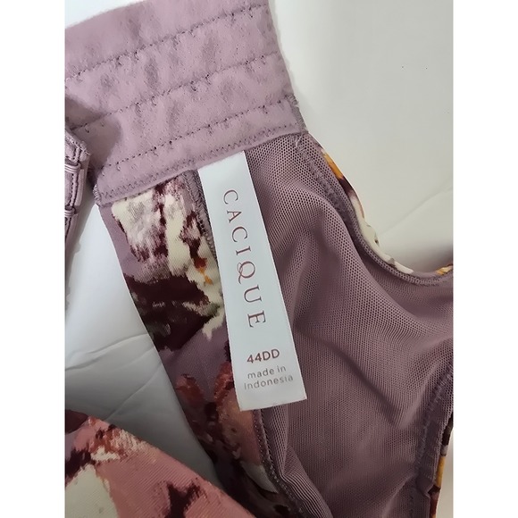 Cacique 44DD Lightly Lined Balconette Bra Black Nude Floral Set - Picture 6 of 8